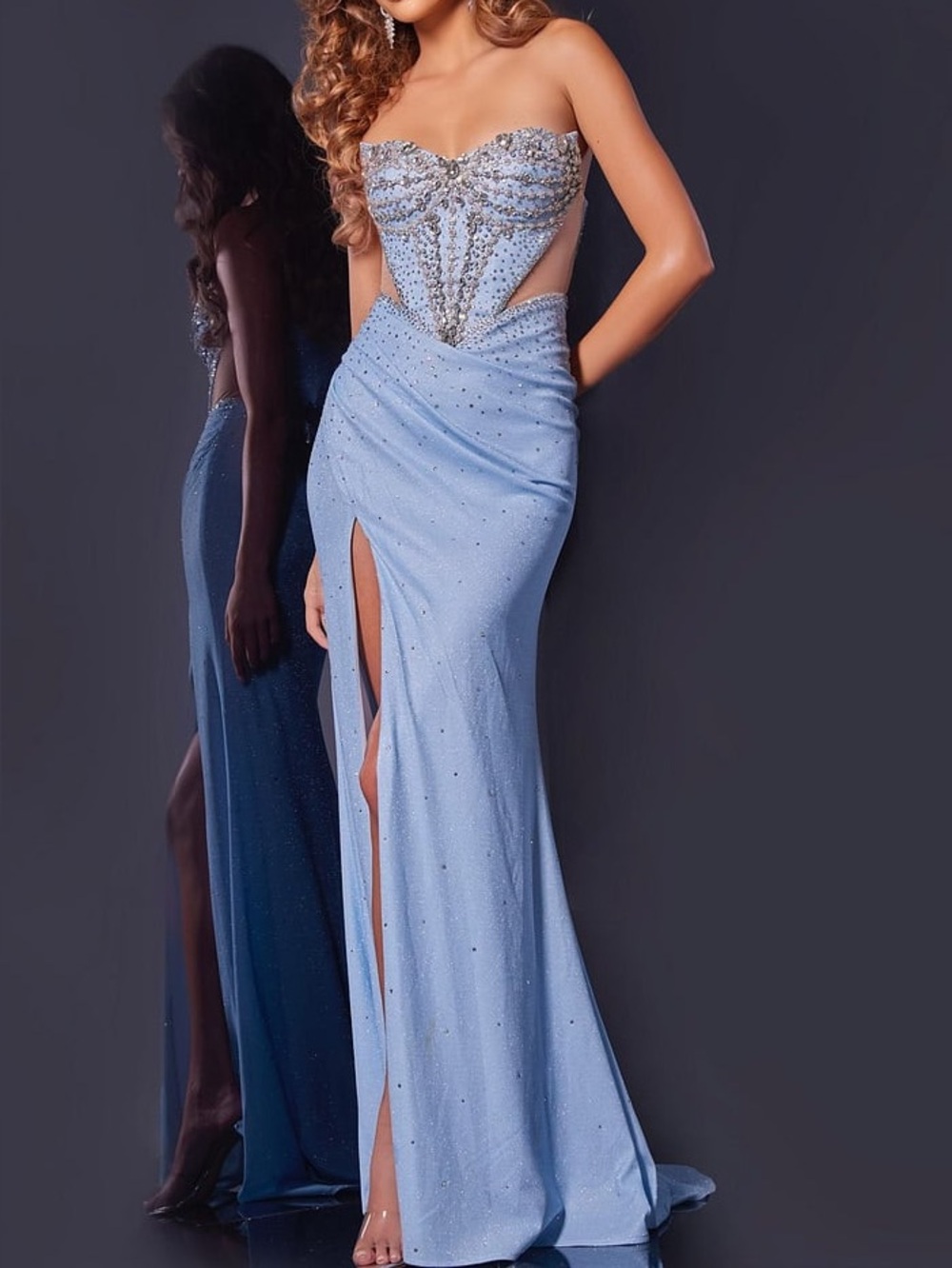 NWT Jovani Strapless Gown with Beaded Bust D5414 2026 Collection - Picture 3 of 13